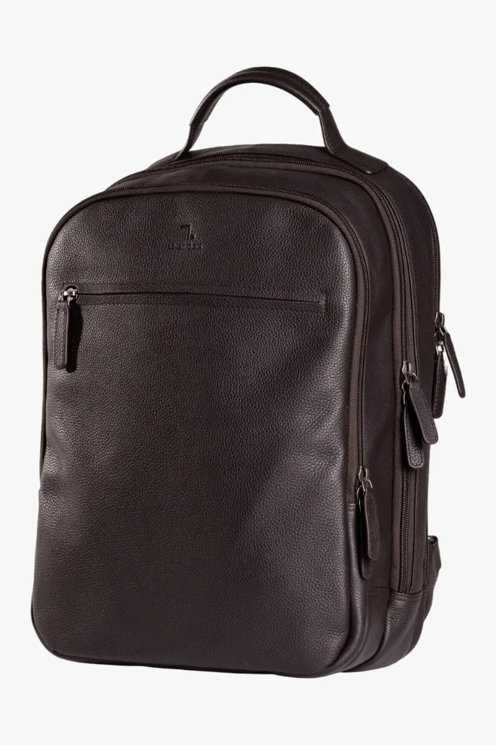 7dots Earth-20-105, Zaino in Pelle Marrone Scuro
