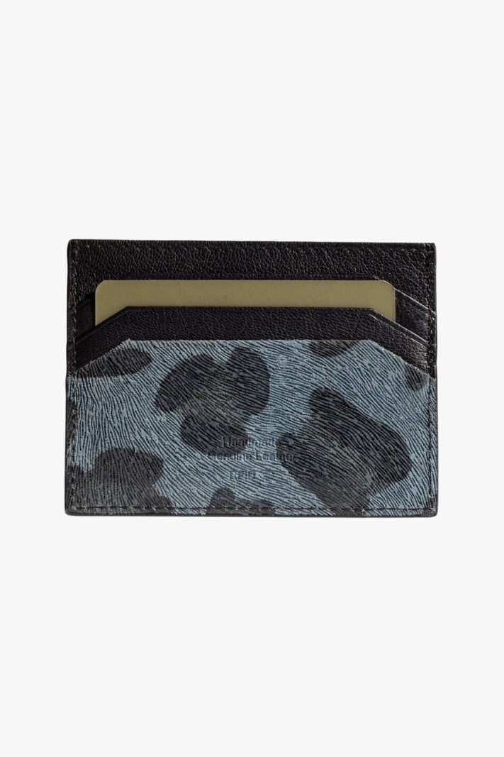 7dots Leopard-90-005 Δερμάτινη Θήκη Καρτών Μπλε