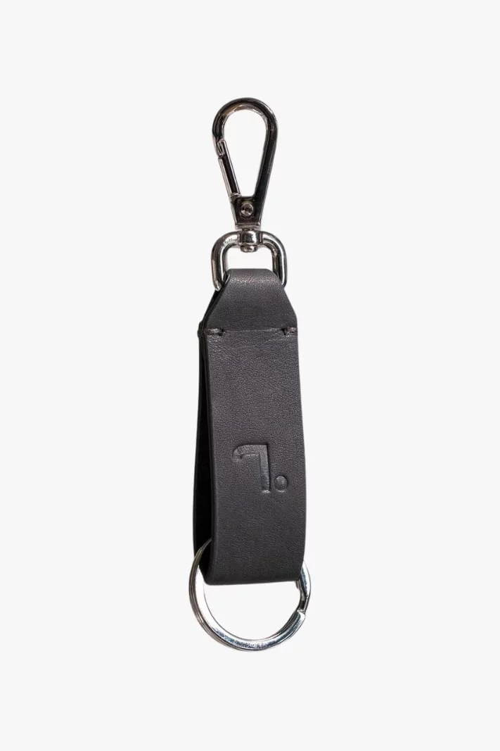 7dots Prato-00-009, Leather Keyring Dark Grey
