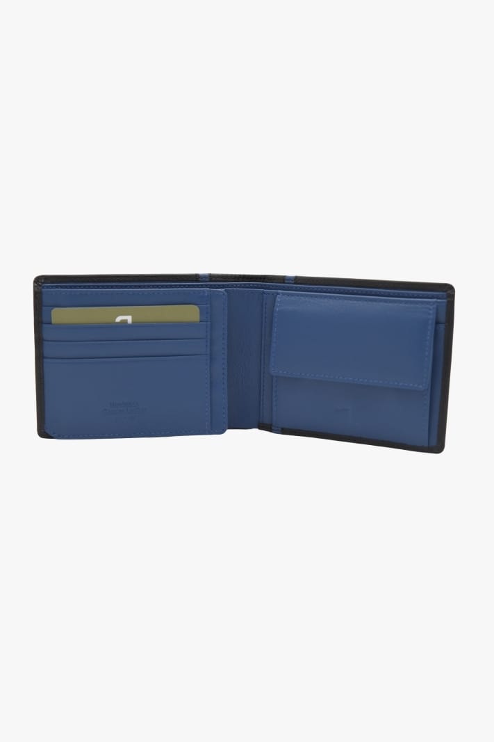 7dots Mars-70-001, Leather Wallet Black / Blue