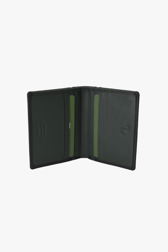 7dots Mars-91-004, Leather Card Holder Black/Green