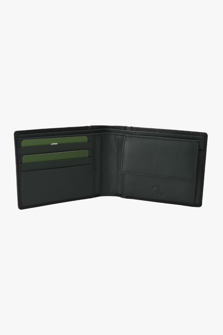 7dots Mars-70-002, Leather Wallet Black / Green