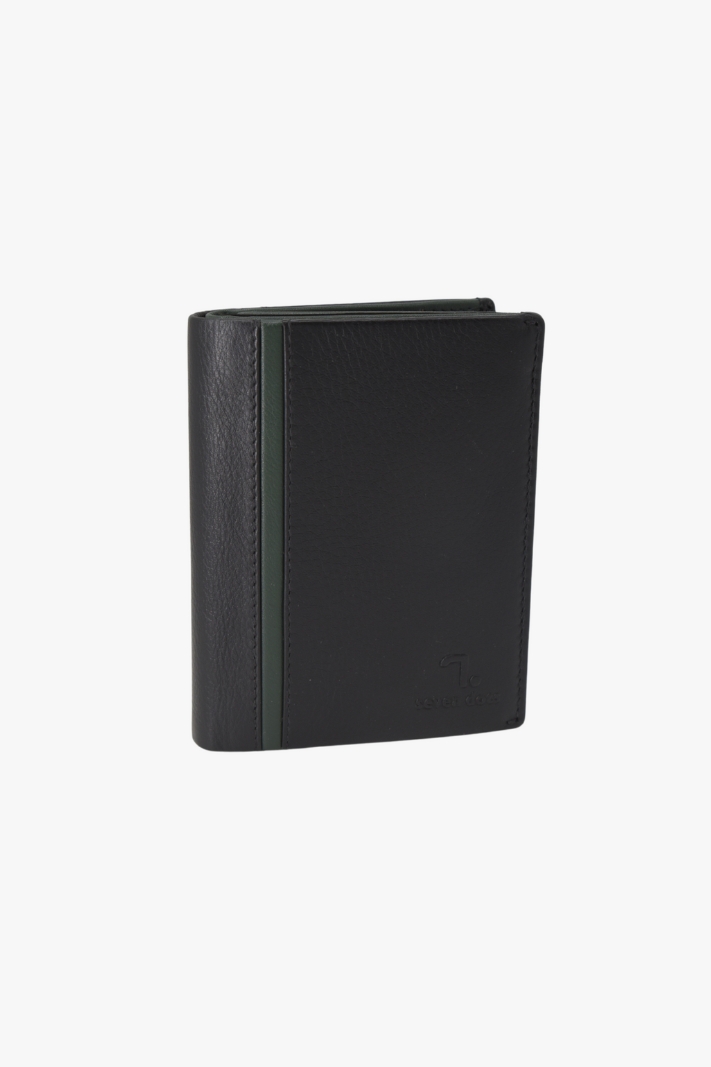 Mars-70-003, Leather Wallet Black / Green