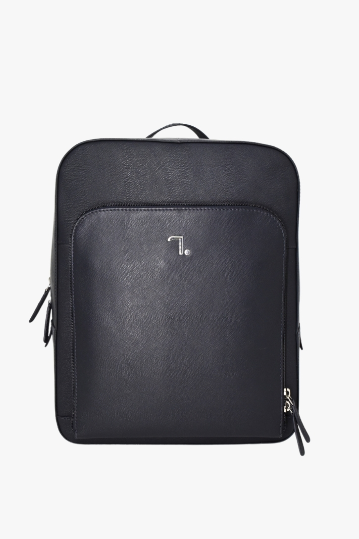 Atlas-20-125, Large Saffiano Leather Backpack Black