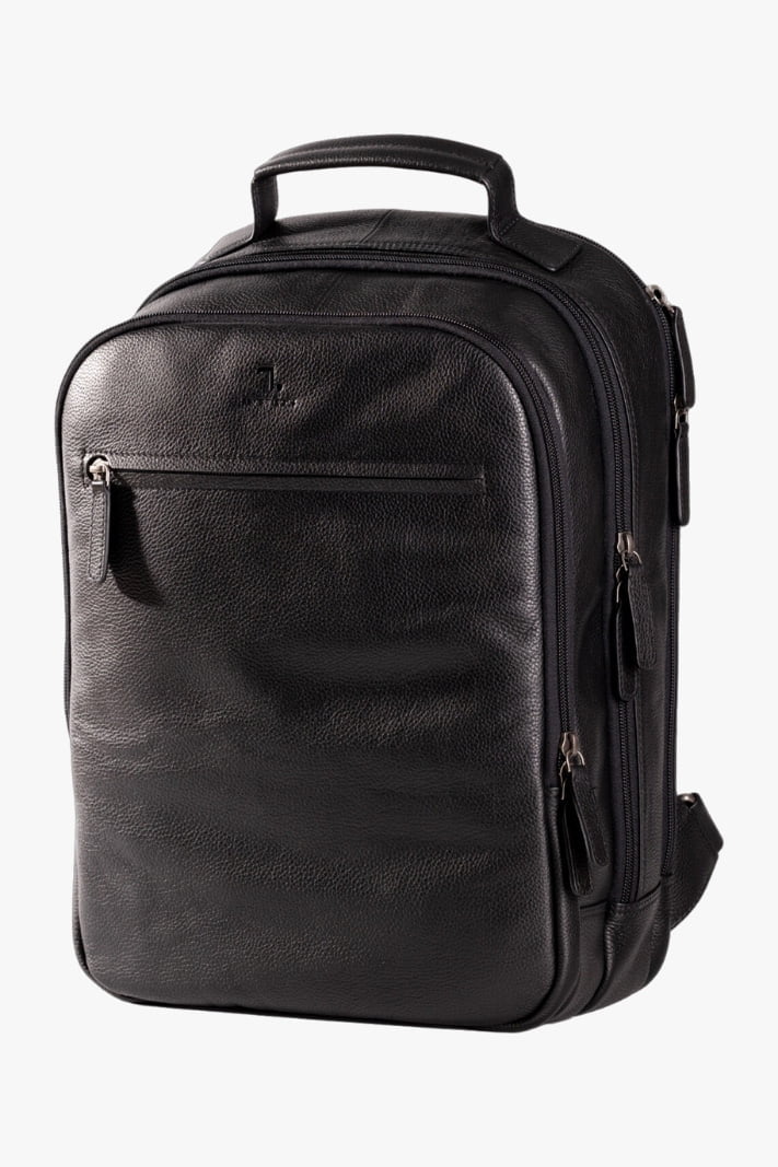 7dots Earth-20-105, Black Leather Backpack